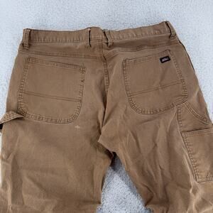 Dickies Carpenter Pants Mens 38x29 Brown Utility Workwear Double Knee Distressed
